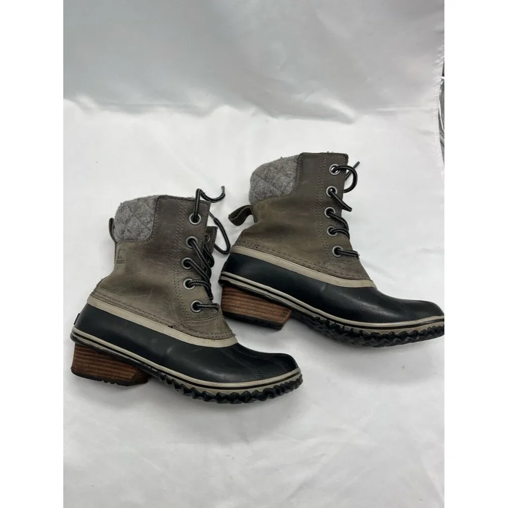 Gray Sorel Women's Slimpack Lace 2 Ankle Boots